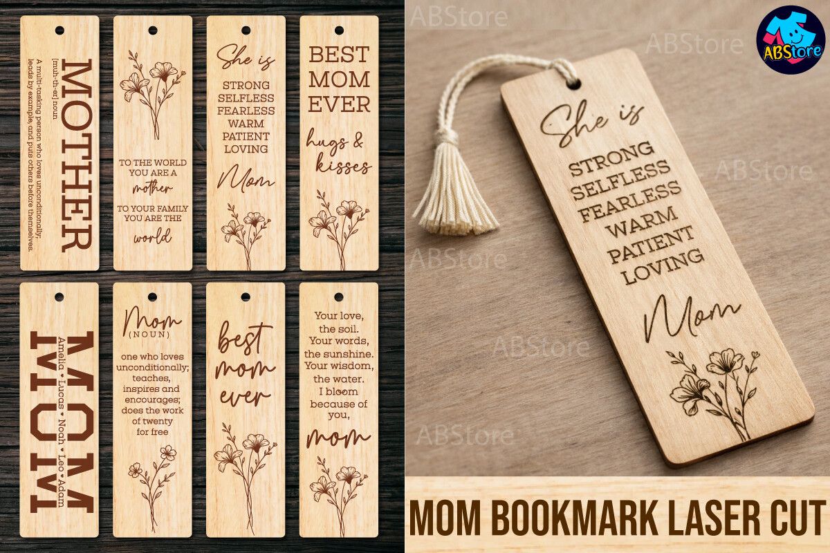 Mother’s Day Bookmark Laser Cut Bundle
