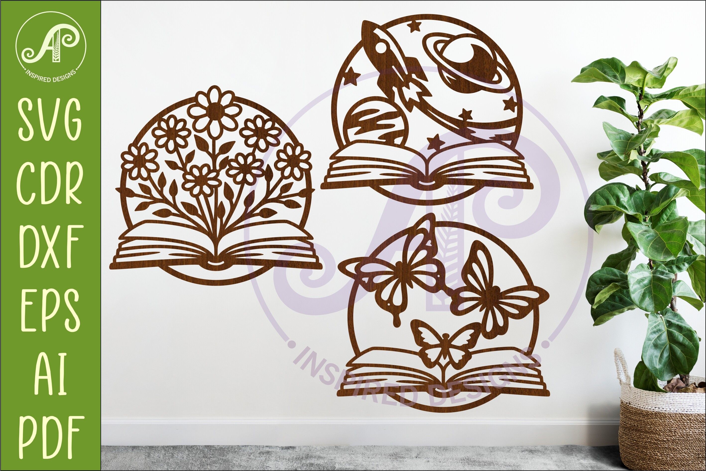 Open Book Wall Art Bundle SVG Floral