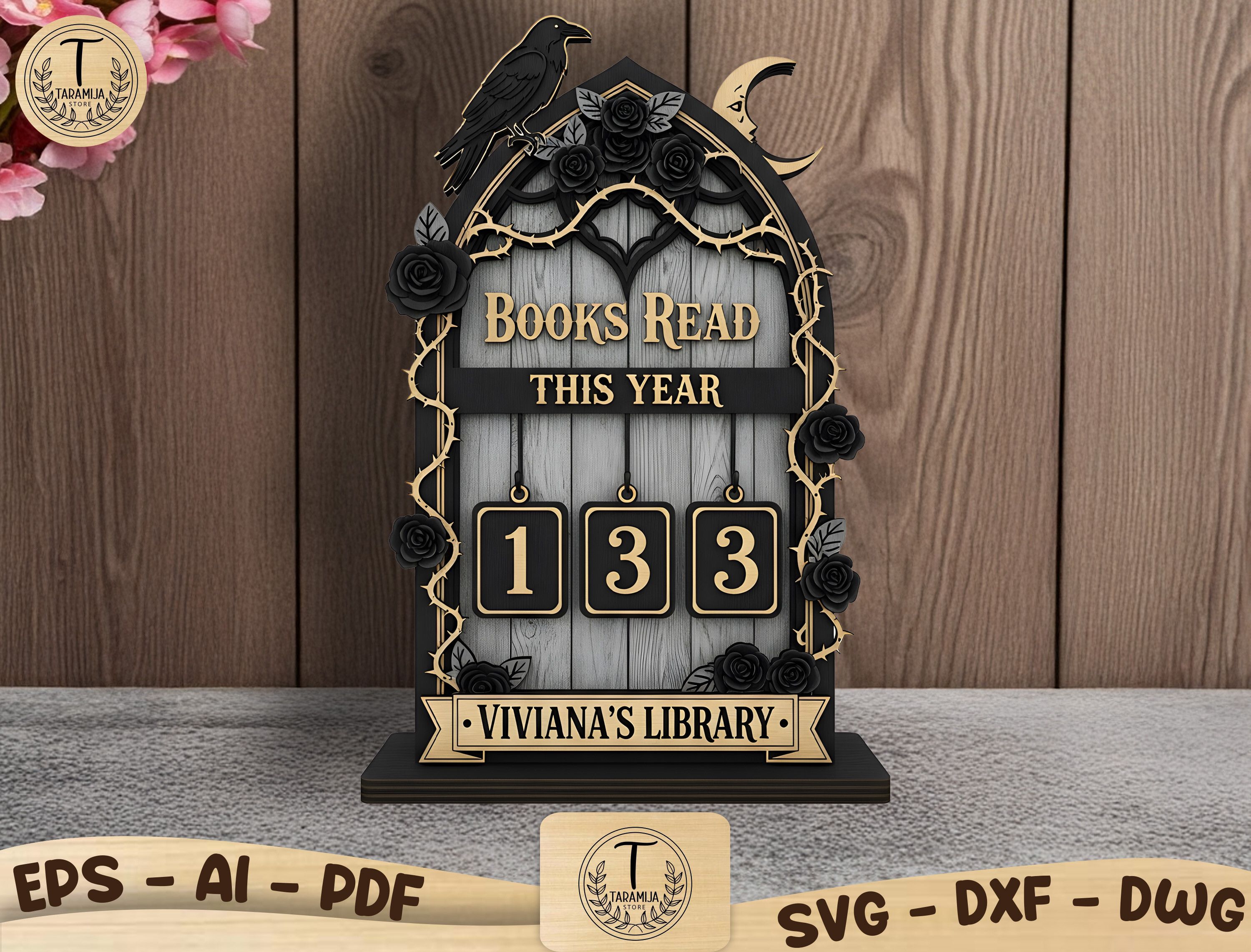 Gothic Books Read This Year Lasercut SVG