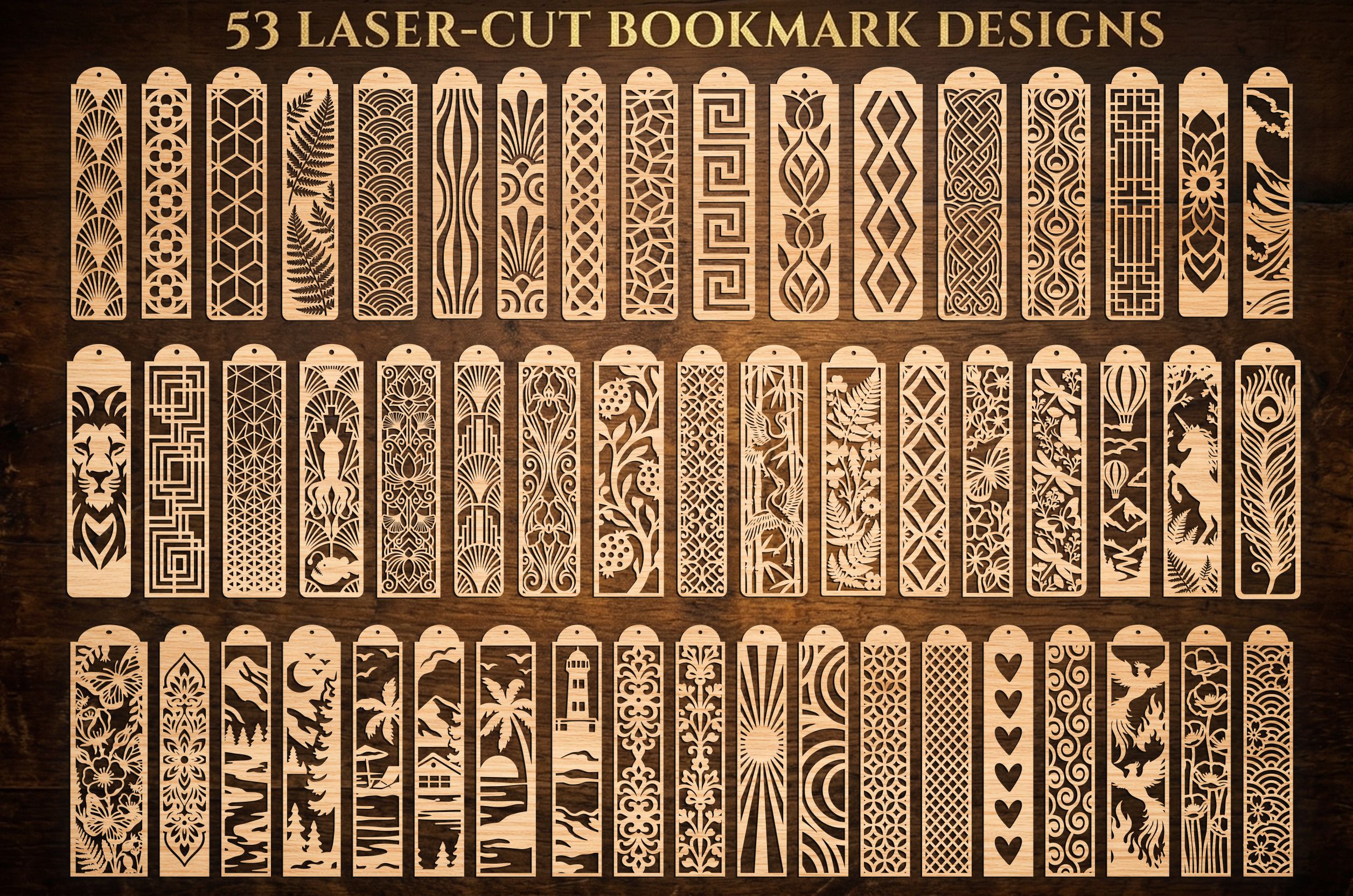 Decorative Bookmark, Laser Cut Template