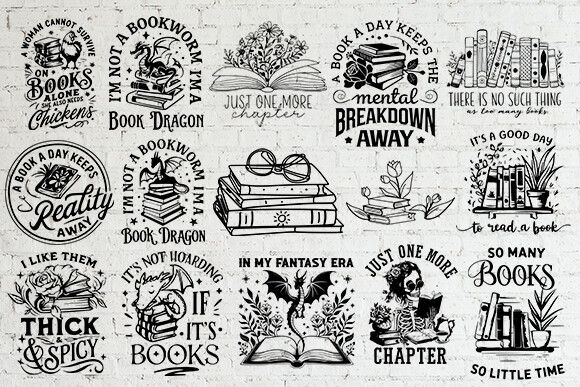 Reading Book Svg Bundle, Book Lover Svg,